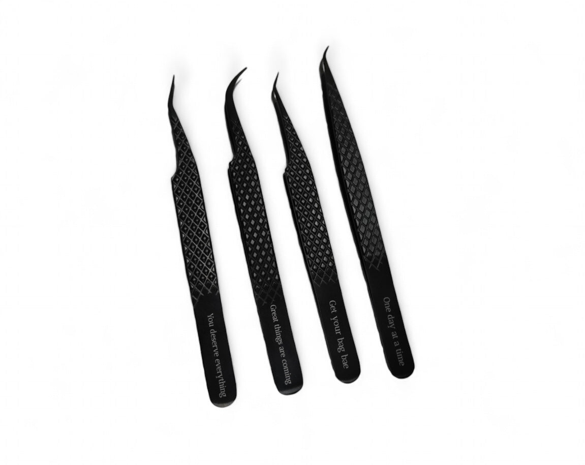 Elegant Matte Black Tweezers