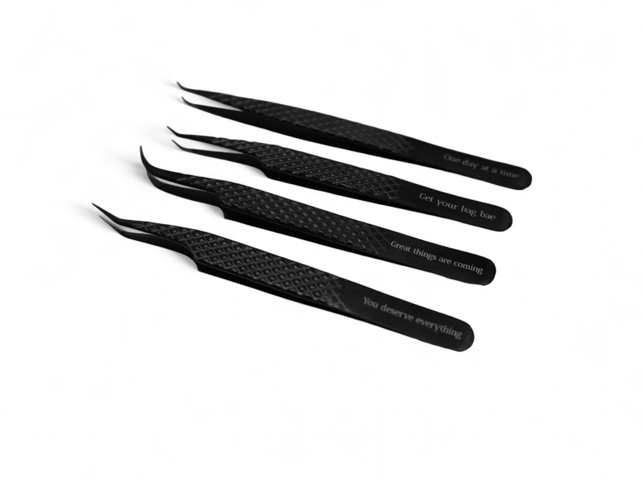 Elegant Matte Black Tweezers