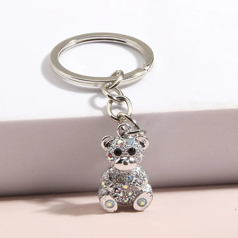 Crystal Teddy Bear Keychain